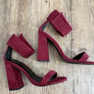 Pretty Little Thing • Velvet Ankle Strap Heels